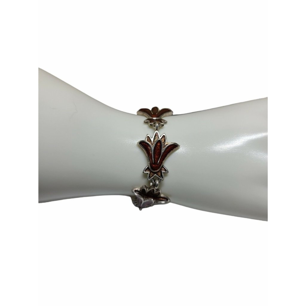 Vintage Signed Mfa Tulip Flower Bracelet